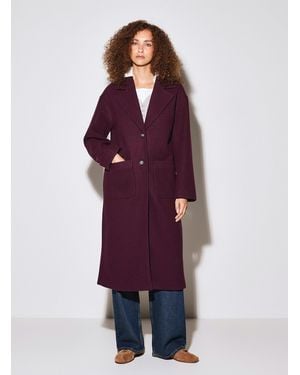 Twik Double Pocket Felt Overcoat - Purple