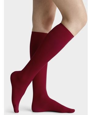 Simon's Solid Opaque Knee - Red