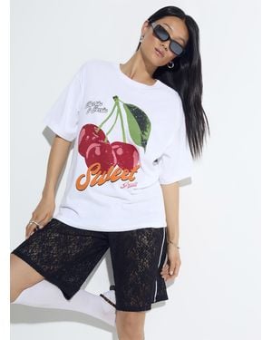 JJXX Millow Print Oversized T - White