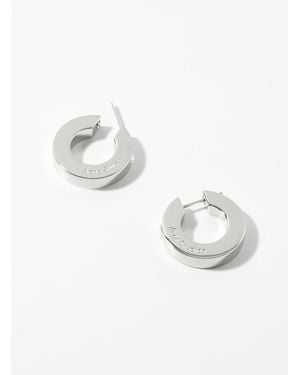 Acne Studios Logo Crystal Hoops - White