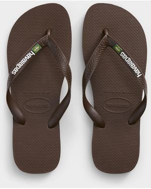 Havaianas Brown Logo Strap Flip