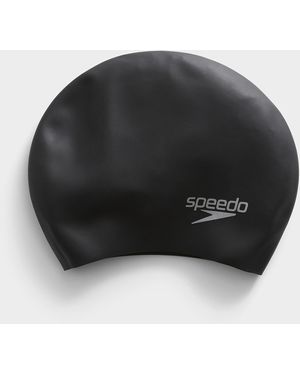 Speedo Solid Silicone Swim Cap For Long Hair - Black