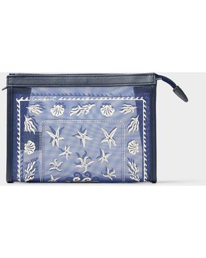 Lambert Alana Patterned Tulle Cosmetics Case - Blue