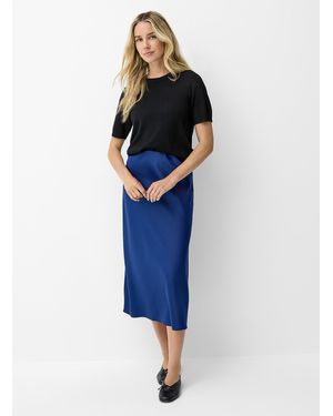 Y.A.S Sleek Satiny Skirt - Blue