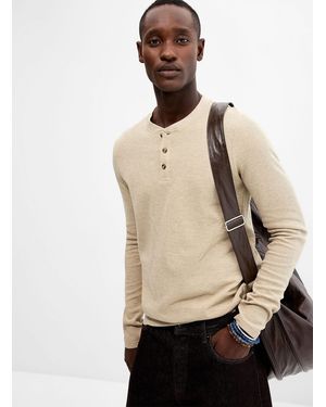 Le 31 Waffle Jersey Henley T - Natural