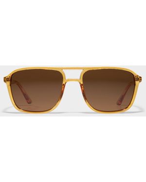 Le 31 Trace Translucent Aviator Sunglasses - Brown