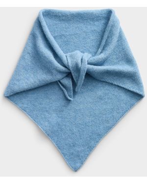 Simon's Wool And Alpaca Triangle Scarf Exclusive Collection From Italy - Blue