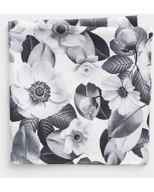 Olymp Desaturated Flower Pocket Square - Grey