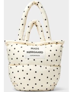Mads Nørgaard Pillow Polka Dot rugged Canvas Puffy Tote Bag - White