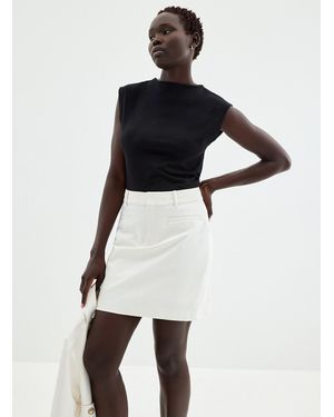 Contemporaine Piped Pockets Structured Skort - White