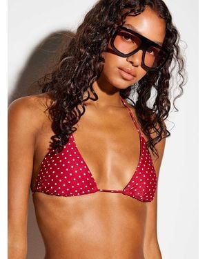 Simon's Halter String Triangle Bra - Brown