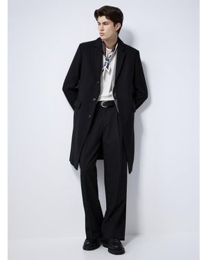 Le 31 Recycled Wool Blend Overcoat - Black