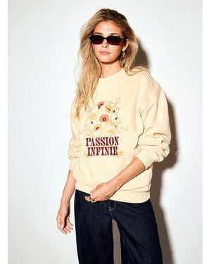 Icône Embroidery And Appliqué Oversized Sweatshirt - Natural