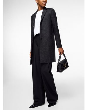 Harris Wharf London Cocoon Pressed Wool Coat - Blue