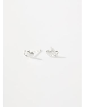 Clio Blue Small Interlaced Heart Earrings - Natural