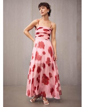 EVER NEW Brandy Airy Floral Pleated Dress - Red