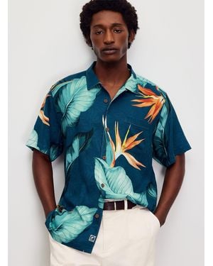 Tommy Bahama Bird Of Paradise Silk Shirt - Blue