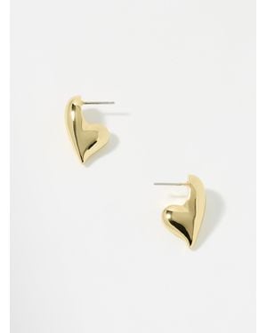 Jenny Bird Domed Heart Earrings - White
