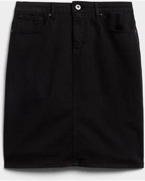 Contemporaine Stretch Denim Miniskirt - Black