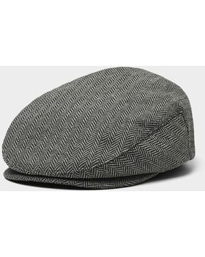 Brixton Houndstooth Tweed Driver Cap - Gray