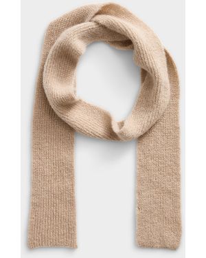 Simon's Solid Narrow Mohair Scarf Exclusive Collection From Italy - White