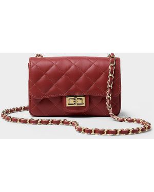 Simon's Small Quilted Smooth Leather Bag Exclusive Collection From Italy - Red