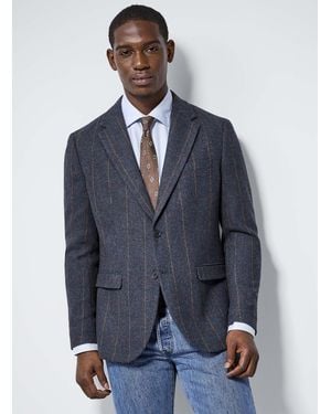 SELECTED Windowpane Check Jacket Slim Fit - Blue