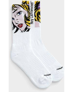 Jimmy Lion Roy Lichtenstein Padded Socks - White