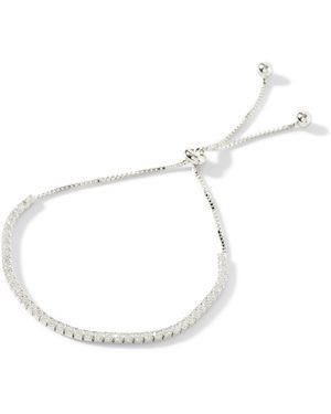 Simon's Cubic Zirconia Silver Bracelet - White