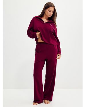 Lacoste Pleated Fleece Lounge Pant - Red
