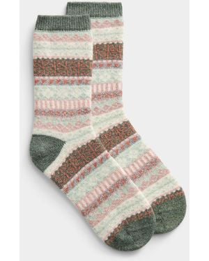 Simon's Fair Isle Wool Socks - Natural