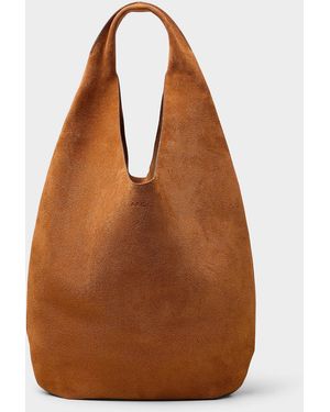 A.P.C. Neige Supple Suede Hobo Bag - Brown