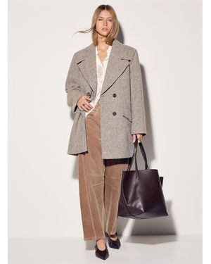 Vero Moda Confetti Tweed Overcoat - Natural