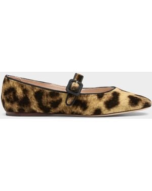 Loeffler Randall Ginger Leopard Velvet Mary Jane Shoes Women - White