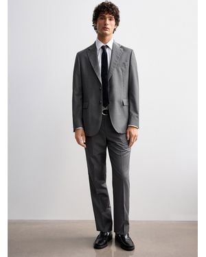 Le 31 Stretch Suit Wool Weave By Paulo De Oliveira Berlin Fit - Grey