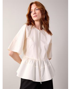 Samsøe & Samsøe Satoman Zippered Peplum Shirt - Natural