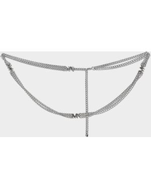 MICHAEL Michael Kors Monogram Chain Belt - White
