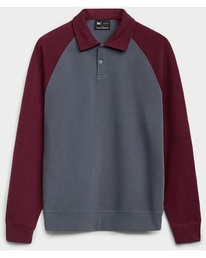 Le 31 Contrasting Raglan Sleeve Polo - Purple