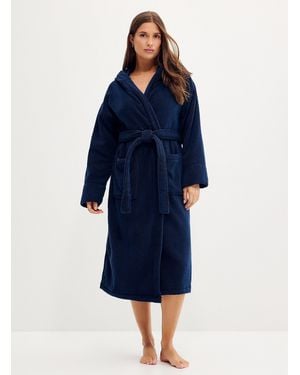 Miiyu Pure Organic Cotton Terry Hooded Bathrobe - Blue
