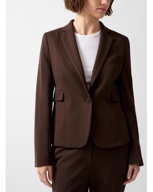 BOSS Fitted Stretch Blazer - Brown