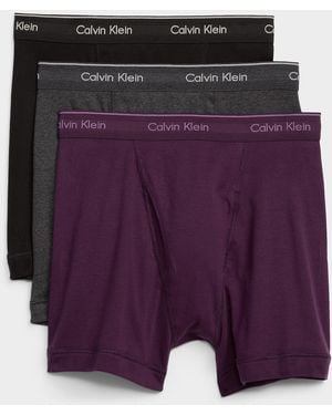 Calvin Klein 4.5" Black/purple/grey 100% Cotton Boxer Briefs Cotton 3