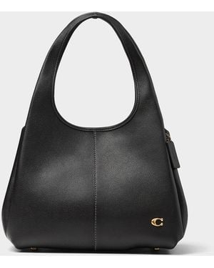 COACH Lana Pebbled Leather Tote Bag - Black
