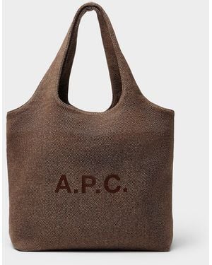 A.P.C. Ninon Supple Tweed Tote Bag - Brown