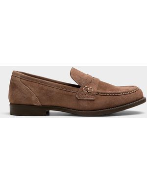 Simon's Suede Penny Loafers Made In Spain Women - Brown