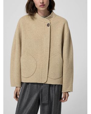 Soeur Windsor Minimalist Peacoat - Natural