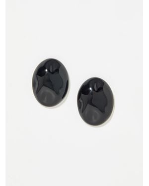 Simon's Large Oval Earrings - Black