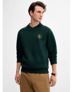 Lacoste Preppy Emblem Johnny Collar Sweatshirt - Green