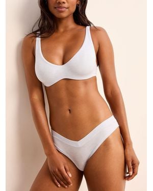 Miiyu V-waist Minimalist Bikini Panty Tm Modal (women, Blue, Large) - Brown