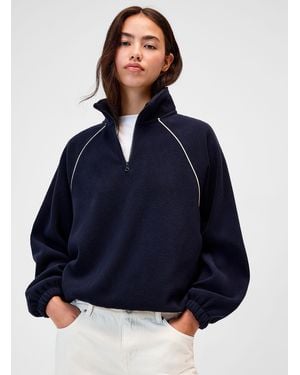 Twik Raglan Zip Mock - Blue