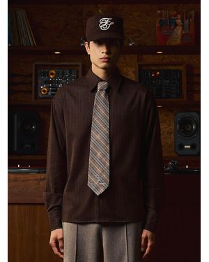 FIVE STUDIOS Vintage Check Wide Tie - White